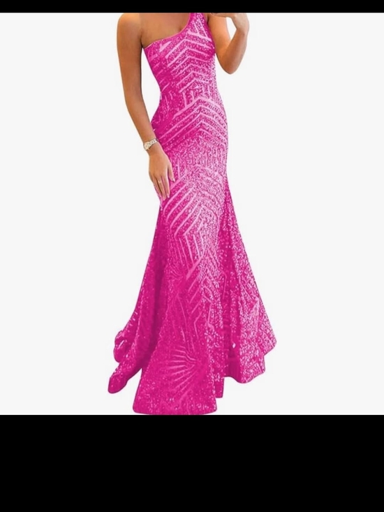 JVN by Jovani Dresses & Skirts - JVN by Jovani Hot Pink One-Shoulder Sequin Gown